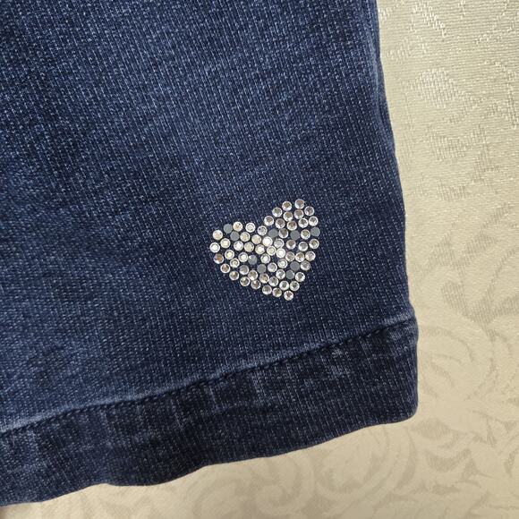 Dream Jeannes by Quaker Factory Vest 3X Blue Rhinestone Embellished Bling Boho - Picture 5 of 11